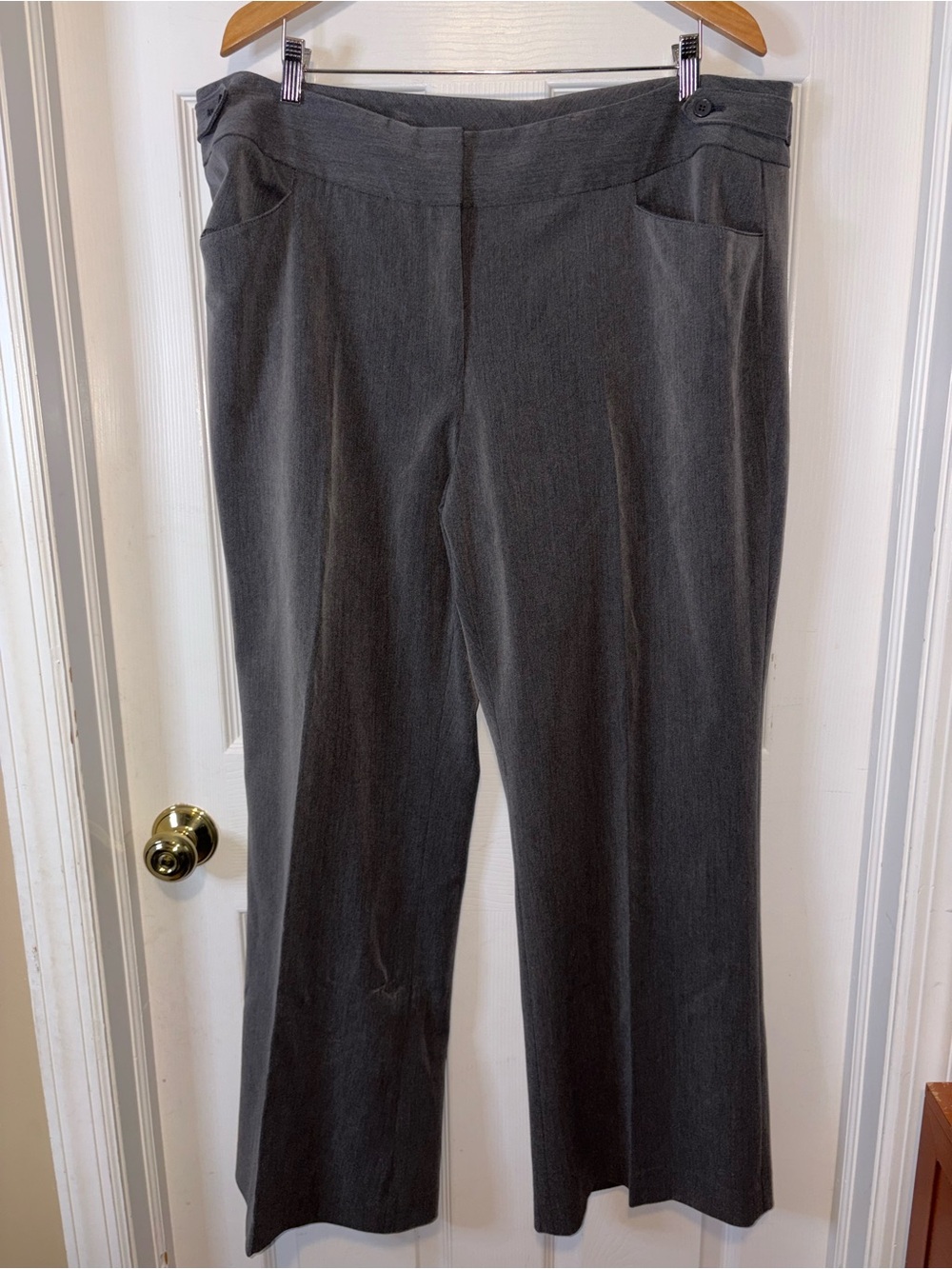 Anne Klein Charcoal Gray Wide-Leg Pants